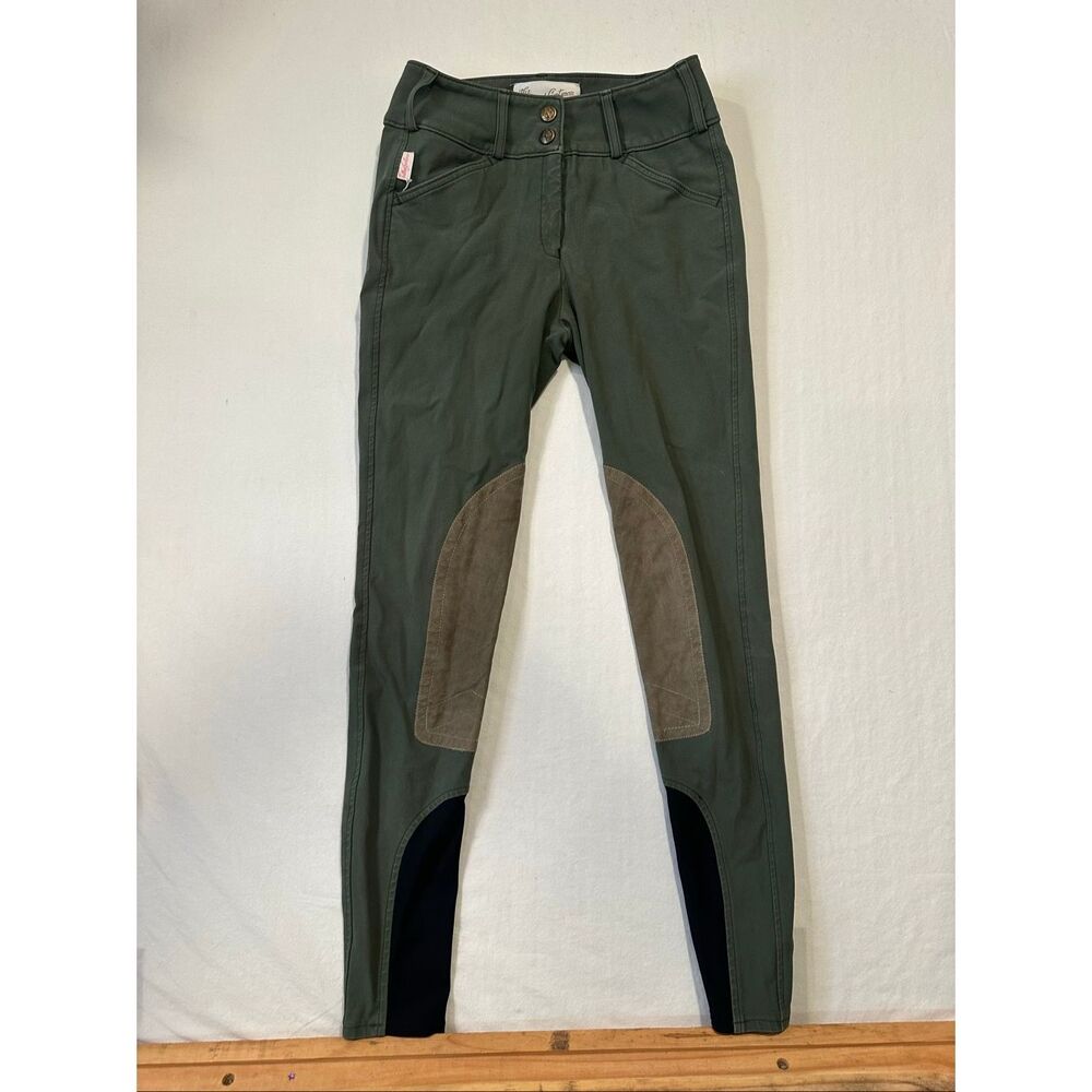 The Tailored Sportsman Riding Breeches Women’s 22 Green Knee Patch Equestrian